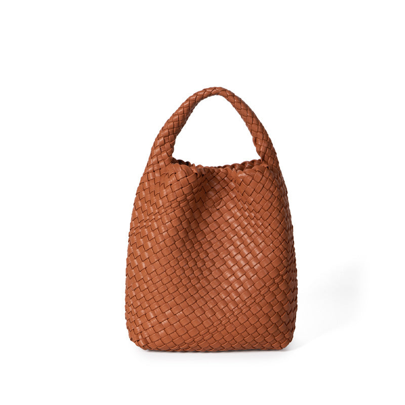 Bags for Women 2022 Summer New Niche Design Handwoven Vegetable Basket Handbag Fashionable Texture Bucket Bag