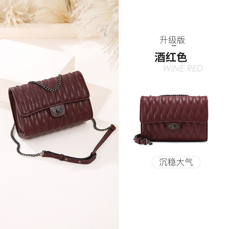 Scarecrow genuine leather bag new style 2019 rhombus chain bag women's small fragrant shoulder summer bag women's bag crossbody bag