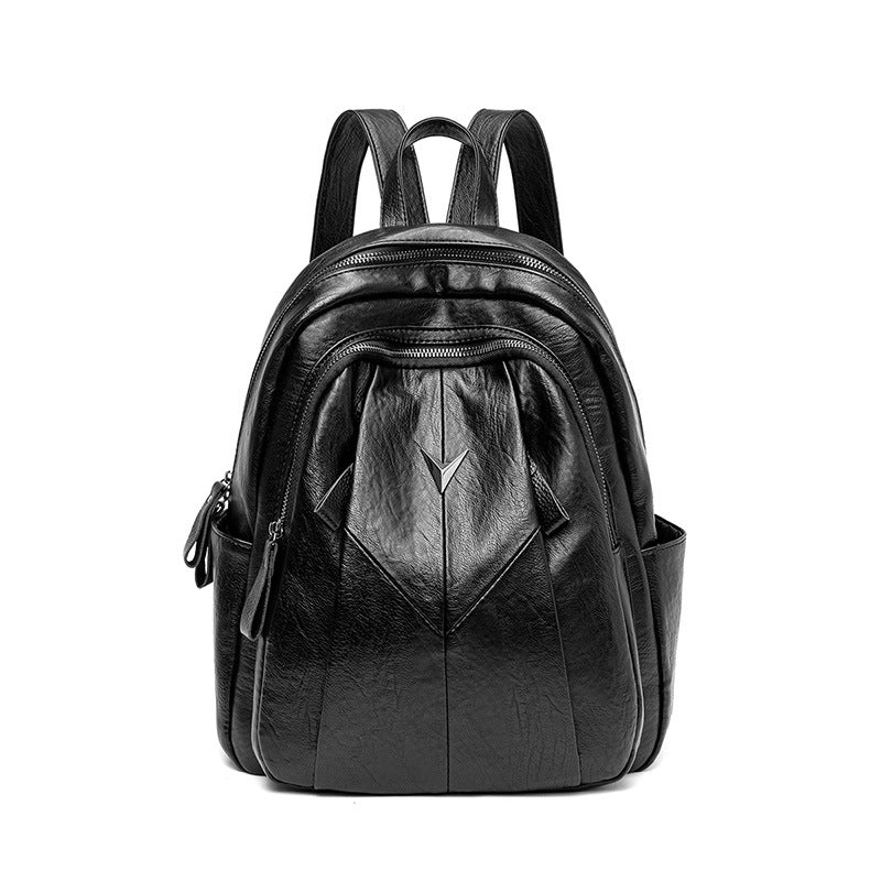 2022 autumn and winter new style backpack fashion trend sheepskin waterproof anti-theft stitching backpack outdoor large bag