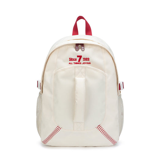 High-end college student canvas ins trendy computer backpack 2023 new fashion Korean style backpack schoolbag for women