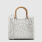 2023 New Foreign Trade Bags Women’s Genuine Leather Crocodile Bone Pattern Tote Bag Bamboo Handbag European and American Trend Crossbody Bag