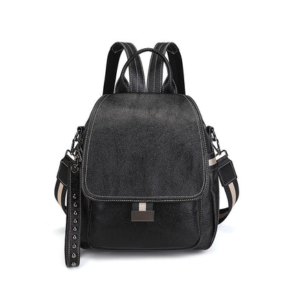 Backpack for Women 2022 New Korean Version Versatile Genuine Leather Women's Bag Cowhide Anti-Theft Flip Backpack Soft Leather Travel Bag Trendy