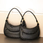 2023 new woven bag crescent bag niche soft leather armpit bag temperament versatile single shoulder crossbody bag women