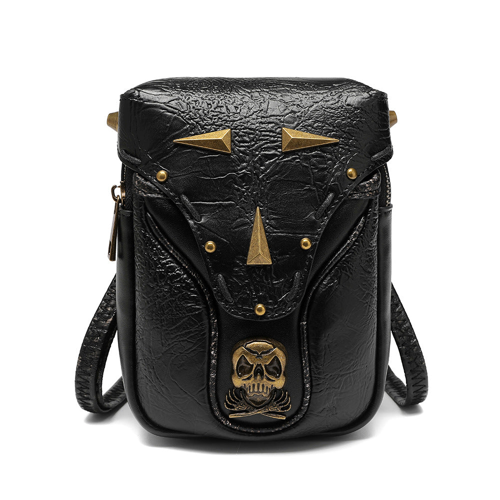 2023 new style bags for women cross-border foreign trade women's shoulder crossbody bag mini skull motorcycle bag mobile phone bag