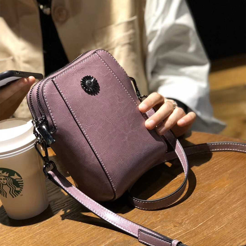 [Processing and customization] Live broadcast cowhide small bag women's fashion single shoulder crossbody bag women's mobile phone bag foreign trade cross-border