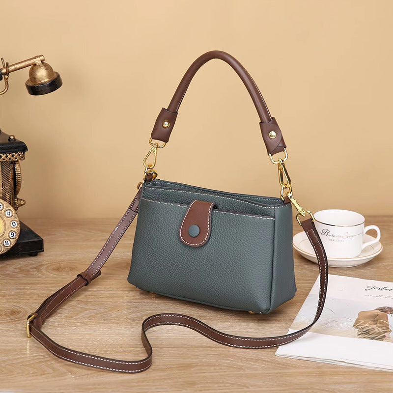 Bags for Women 2023 New Genuine Leather Versatile Fashion Shoulder Underarm Bag TOGO Cow Leather Mahjong Bag Crossbody Small Square Bag