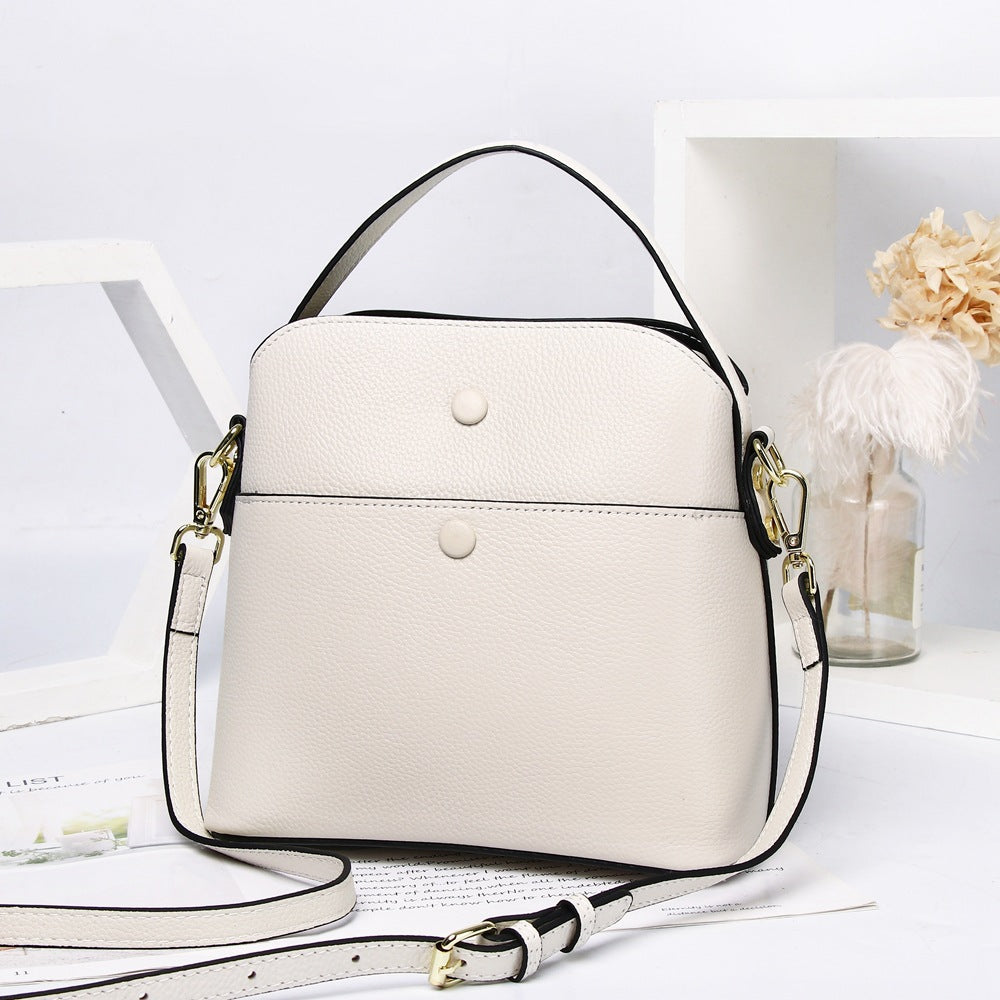 Bucket bag genuine leather women's bag large capacity new handbag bag casual versatile one-shoulder crossbody bag women's versatile 6098