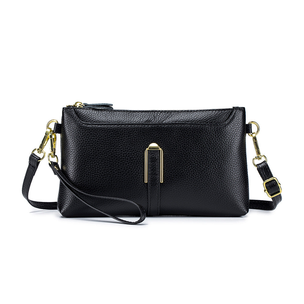 2023 new cross-border women's bag, first-layer cowhide mother bag, simple shoulder crossbody bag, trendy and versatile clutch bag