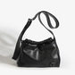 Direct selling women's bag drawstring single shoulder armpit bag women's 2023 new tote bag pleated niche design crossbody soft leather