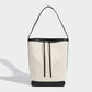 Canvas tote bag for women 2023 white armpit bag, high-end bucket bag, contrast color handbag, casual commuting bag