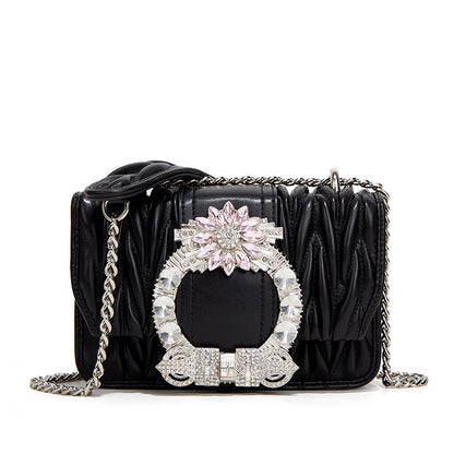 2023 new style bags for women, diamond-encrusted women’s bags, pleated chain bags, high-end armpit bags, versatile crossbody bags