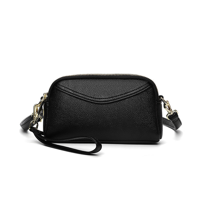 Clutch bag summer 2023 new fashionable soft leather clutch bag for women crossbody small bag simple and versatile soft leather mobile phone bag