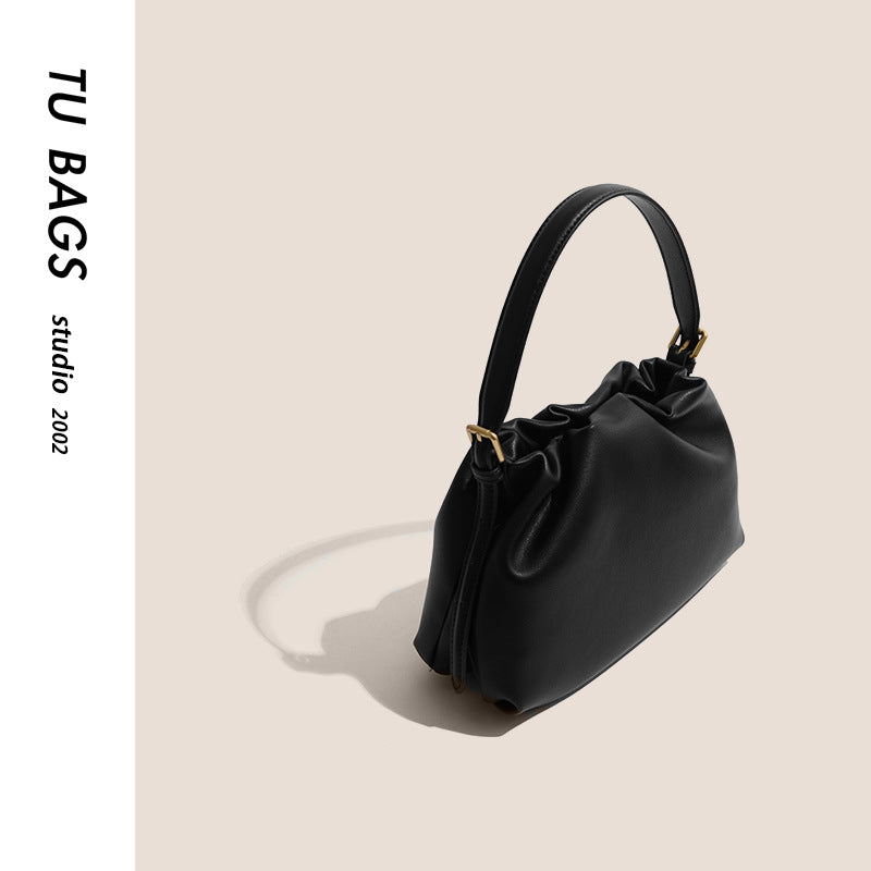 Genuine Leather Cloud Bag 2023 New Handbag Women's Simple Fashionable Underarm Shoulder Bag Commuting Versatile Crossbody Bag