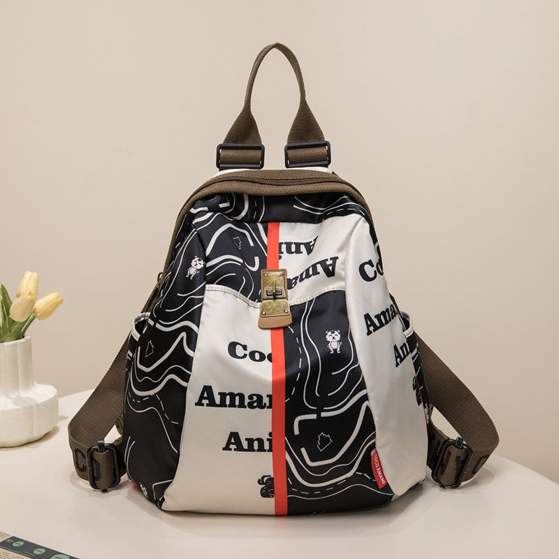 Clover travel backpack for women 2023 new fashion Oxford cloth women's backpack Douyin Guochao women's backpack