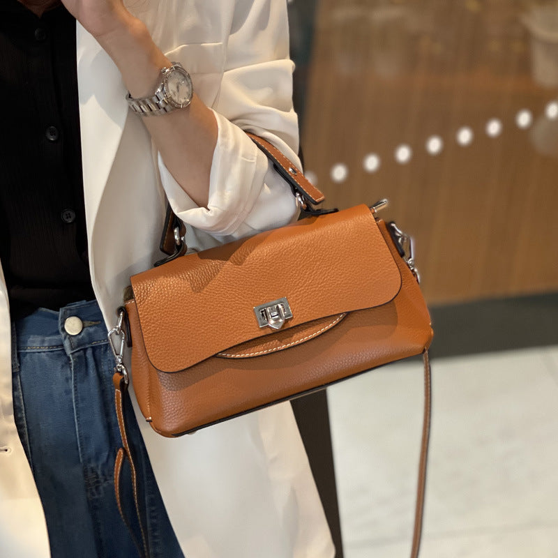 Foreign trade genuine leather women's bag 2023 new summer fashion women's handbag cowhide simple shoulder crossbody bag for women