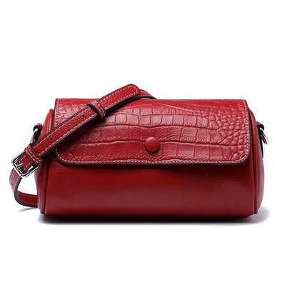 Summer 2023 Douyin popular genuine leather women's bag shoulder bag crossbody small bag versatile niche cowhide cylinder bag