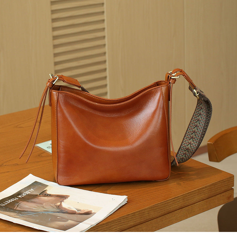 Bags for Women 2023 Autumn and Winter New Genuine Leather Women's Bags Bucket Bags High-end Large Capacity Commuting Armpit Bags Shoulder Bags