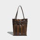 Women's Bag Retro Tote Bag Women's 2023 New Stitched Large-Capacity Striped Hand Shoulder Bag Simple and Versatile