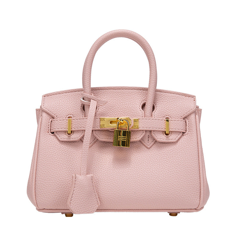 Small bag mini Birkin bag 2023 new texture versatile shoulder crossbody handbag factory milk