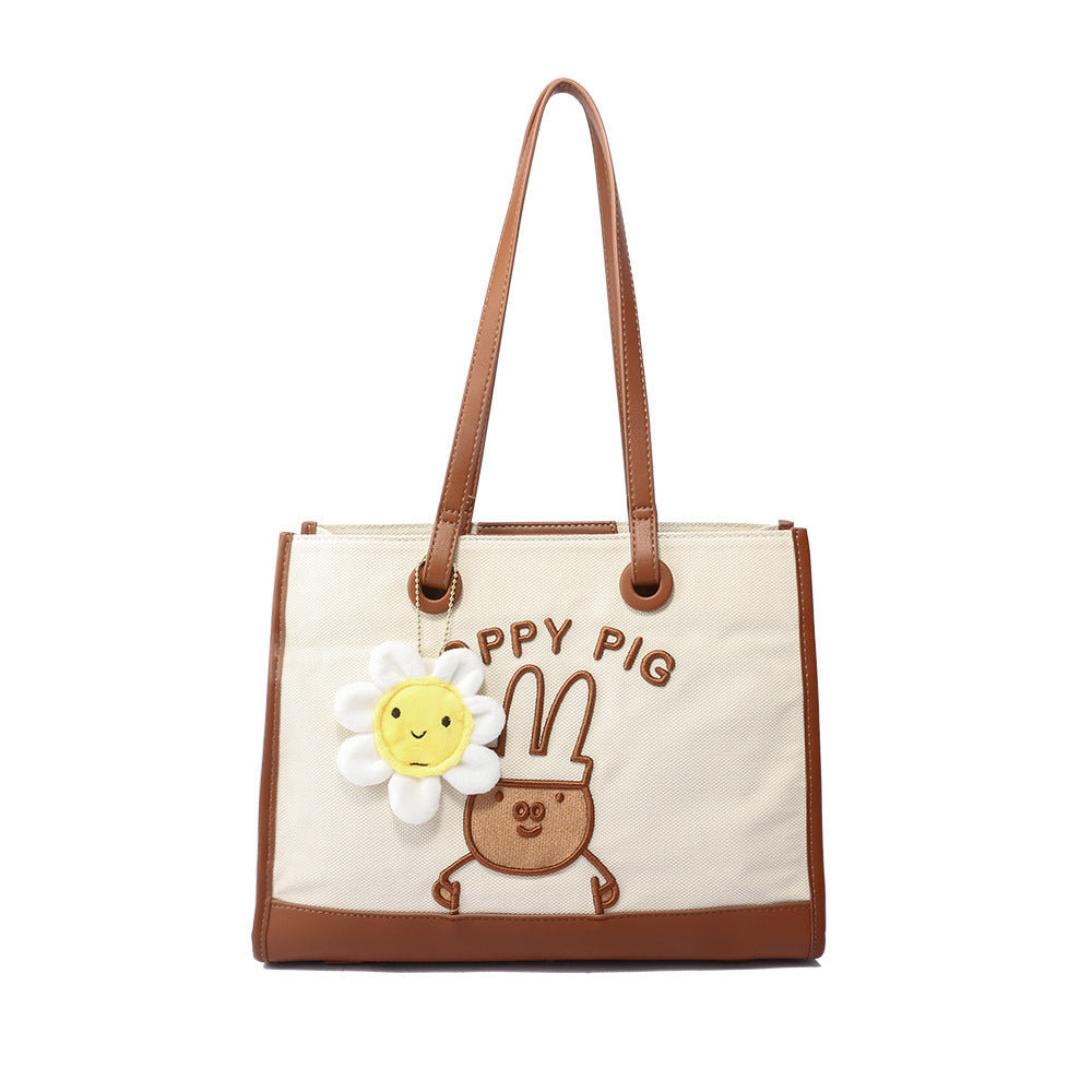 Miffy Large Capacity Fun Tote Bag 2022 New Bag Simple Commuting Fashion Versatile Portable Shoulder Women