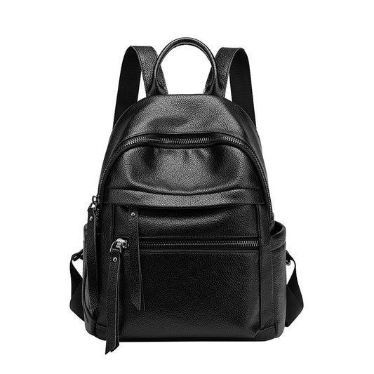 Genuine leather backpack for women 2023 new casual large-capacity travel bag Korean version soft leather versatile fashionable cowhide backpack