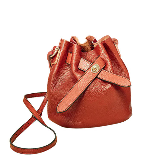 Lovebird genuine leather shoulder crossbody bag first layer cowhide bucket bag women's bag