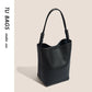 Genuine leather bucket bag for women 2023 new tote bag twist rope soft cowhide retro lazy style armpit bag handbag