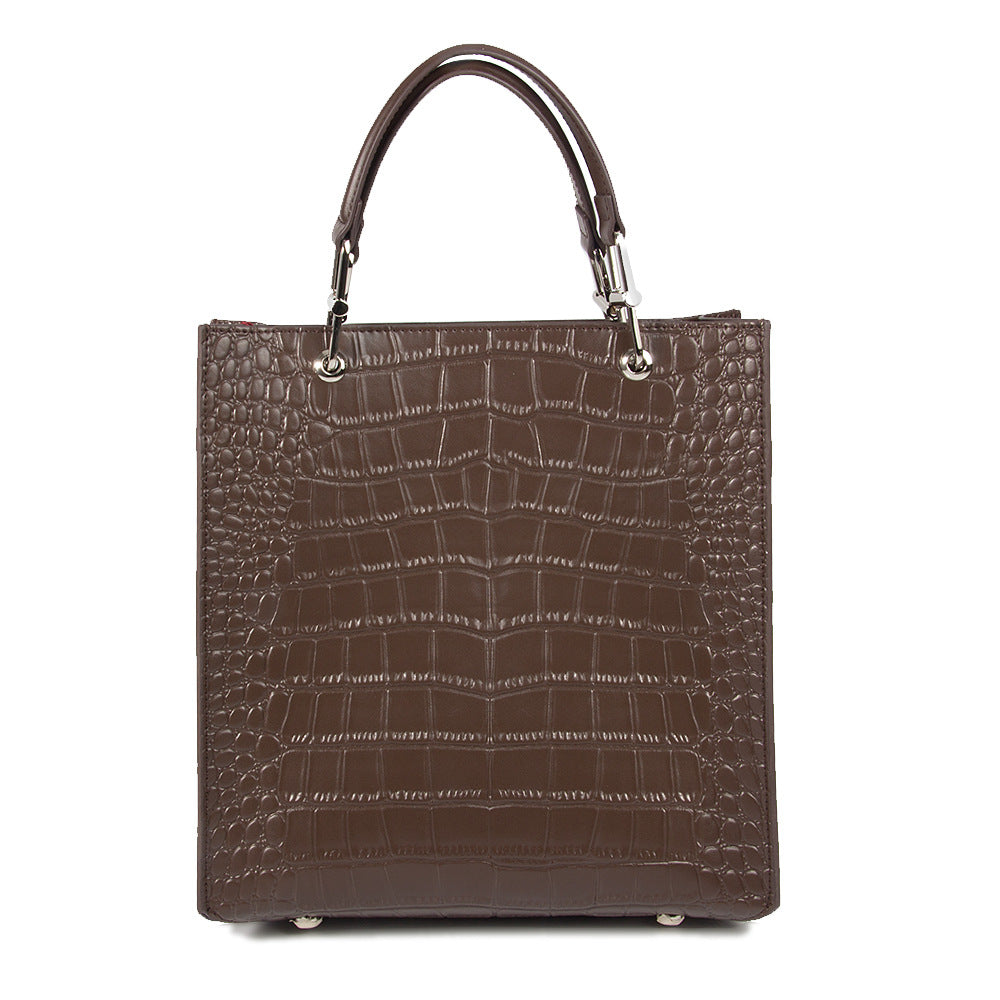 New 2022 handbag for women, fashionable and light luxury commuter crocodile pattern cowhide large capacity mother-in-law bag single shoulder crossbody bag