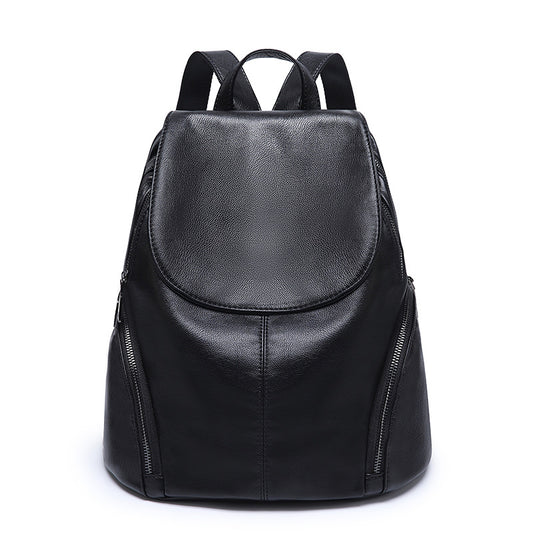 Genuine leather backpack for women 2023 new casual large-capacity travel bag Korean version soft leather versatile fashionable cowhide backpack