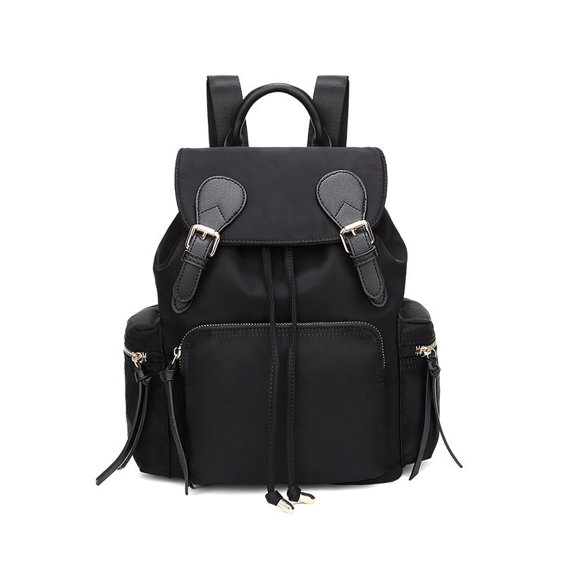 Nylon backpack women's casual backpack 2022 new Korean version Oxford cloth fashionable drawstring large-capacity travel bag trendy