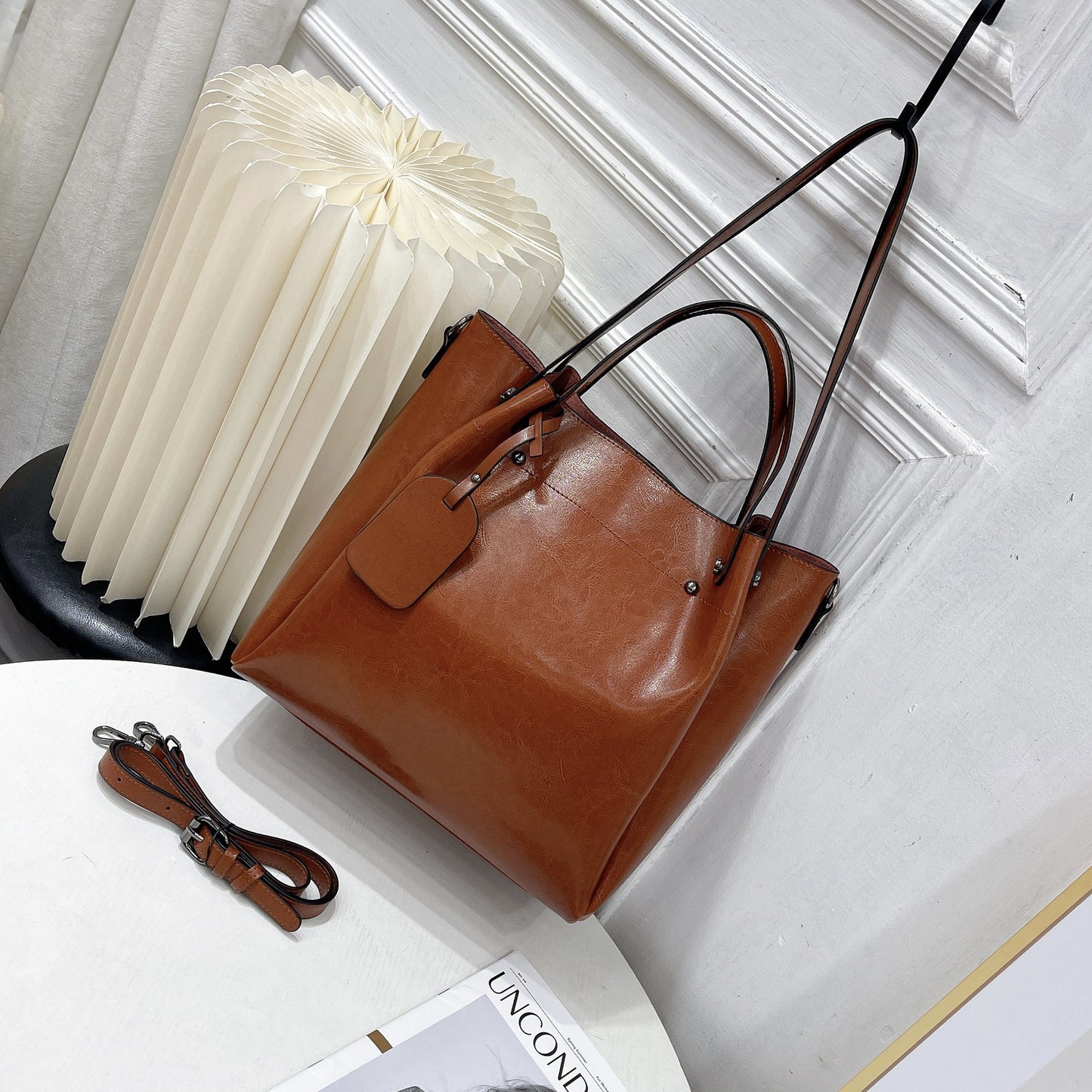 202 New Genuine Leather Women's Bag Vegetable Basket Bag Women's Cowhide Shoulder Bag Versatile Crossbody Bag