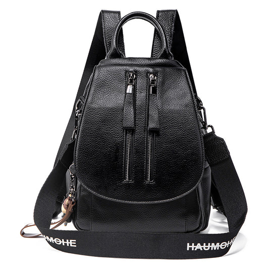 2023 new Korean style all-match cowhide small backpack flip casual genuine leather single and double shoulder travel backpack