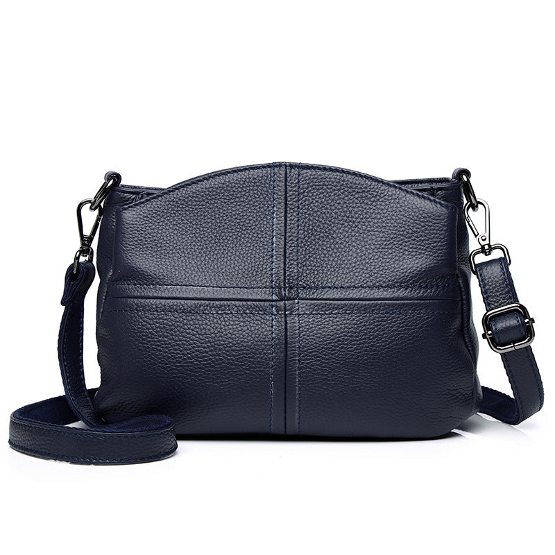 Bags for women New style first-layer cowhide stitching soft leather shell bag shoulder crossbody portable mother leather armpit bag