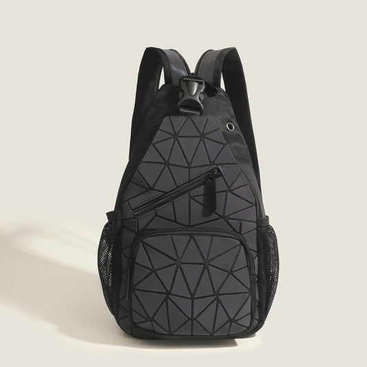 Fashionable and colorful geometric rhombus 2023 summer new dual-use chest bag backpack geometric rhombus bag crossbody bag