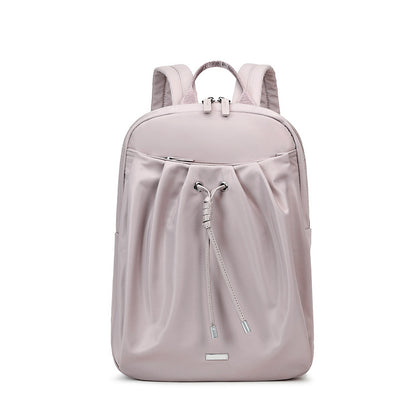 Pleated backpack women's Korean version 2023 spring new Oxford cloth women's backpack large capacity casual travel bag trendy