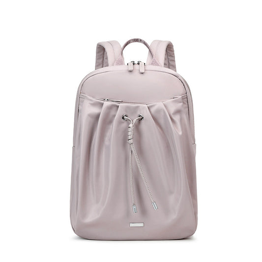 Pleated backpack women's Korean version 2023 spring new Oxford cloth women's backpack large capacity casual travel bag trendy