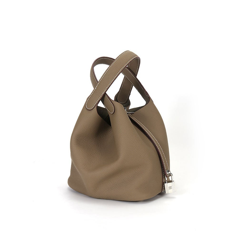 [Customized Processing] New Bags for Women 2023 togo Bucket Bag Large Capacity Vegetable Basket Genuine Leather Women's Bag