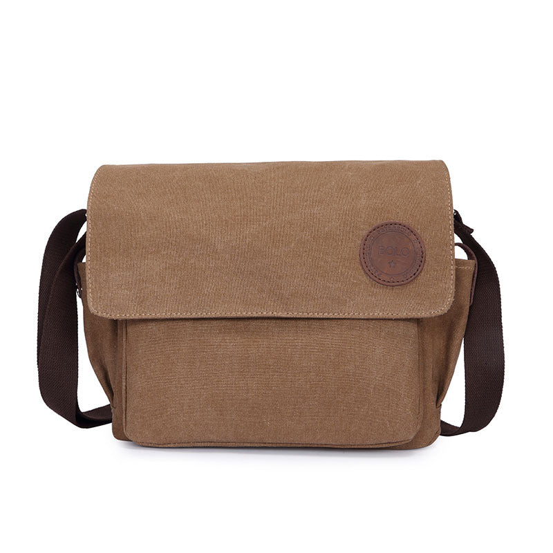 Korean style men's bag canvas bag men's shoulder bag crossbody casual men's bag retro trendy bag student cross-body large capacity bag