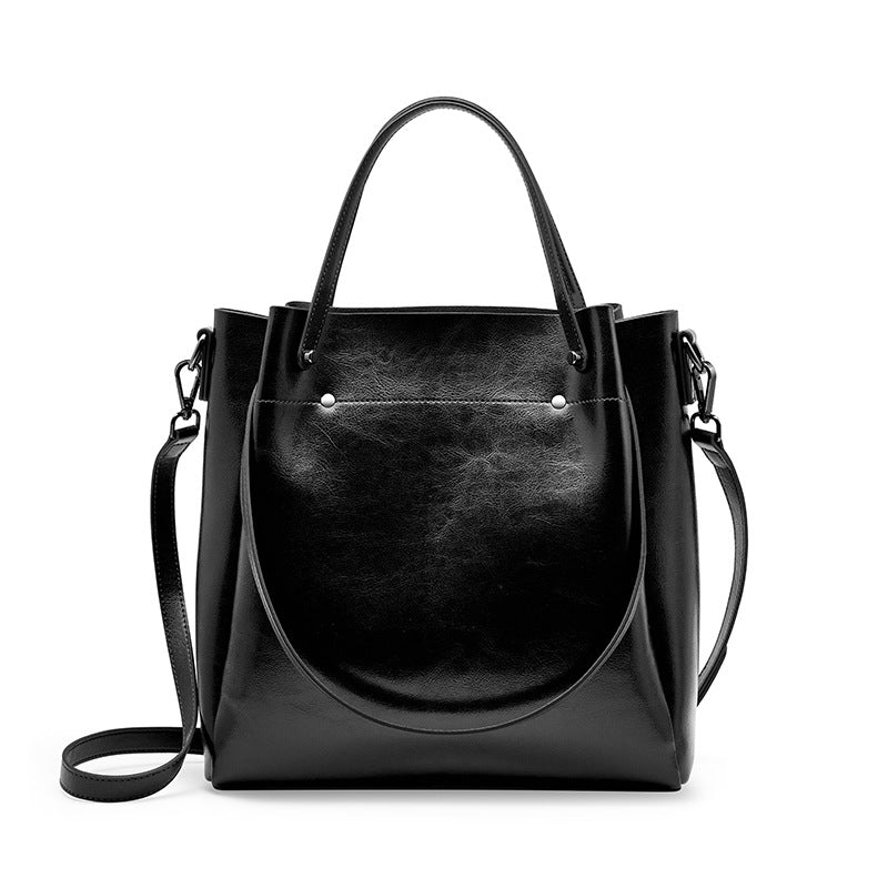 Cowhide women's bag 2023 new Korean style shoulder crossbody bag versatile genuine leather large capacity handbag