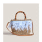 Fairy style feather hand-held straw bag 2023 new summer cross-body woven small square bag female hand-carried holiday rattan bag