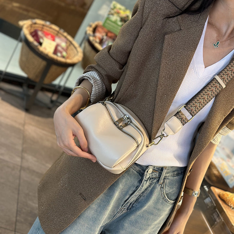 First-layer cowhide small bag 2023 new summer high-end cross-body bag niche versatile mobile phone bag genuine leather shoulder bag