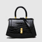 2023 new green high-end crocodile pattern women's handbag, fashionable and versatile niche design one-shoulder crossbody bag