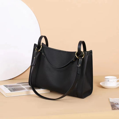 New style women's large tote cowhide bag 2023 fashionable simple shoulder bag large capacity casual cross-body genuine leather women's bag