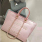 New style canvas + genuine leather hand-held chain pearl beach bag mommy bag shoulder tote women's bag