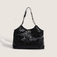 2023 new women's bags, high-end, large-capacity hobo bag, soft tote bag, silver pleated chain shoulder bag