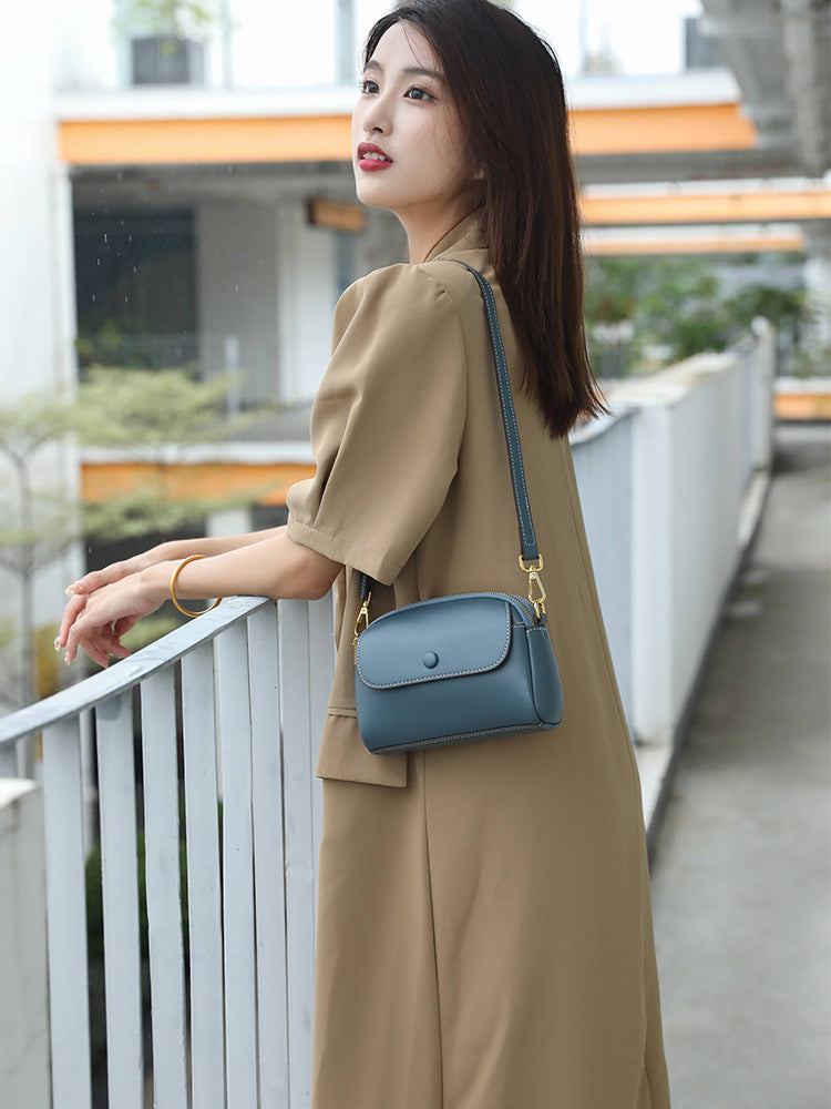 Bags for women crossbody 2022 new fashion versatile one-shoulder mini bag high-end commuter niche genuine leather women's bag