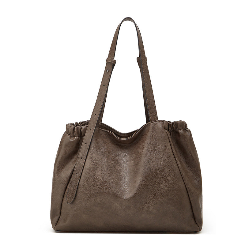 This year’s new large-capacity handbag for women, Korean style, casual tote bag, high-end solid color simple shoulder bag