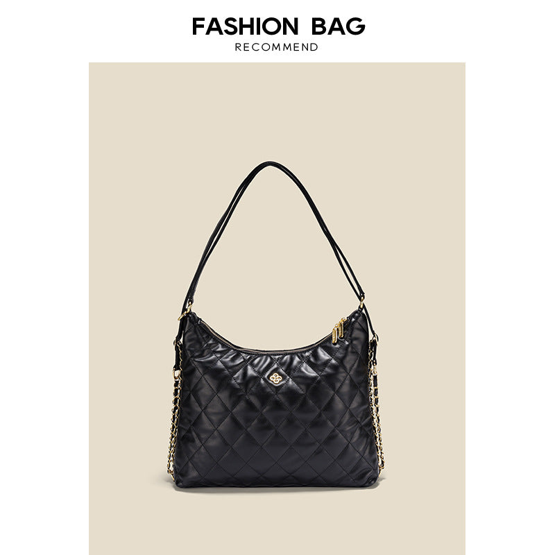 Diamond chain bag for women 2023 new trendy fashion retro tote bag niche texture shoulder bag armpit bag