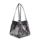 Light luxury trend 2023 spring and summer new niche design fashionable women's bag first-layer cowhide water snake pattern portable bucket bag