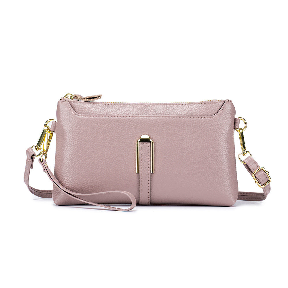 2023 new cross-border women's bag, first-layer cowhide mother bag, simple shoulder crossbody bag, trendy and versatile clutch bag